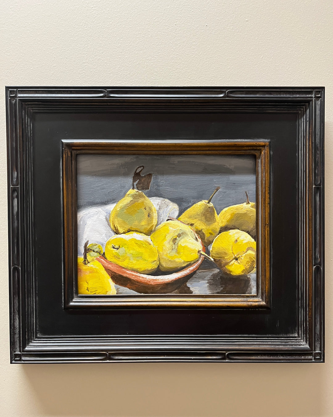Pear Still Life / 8 x10 Framed Original Oil Painting