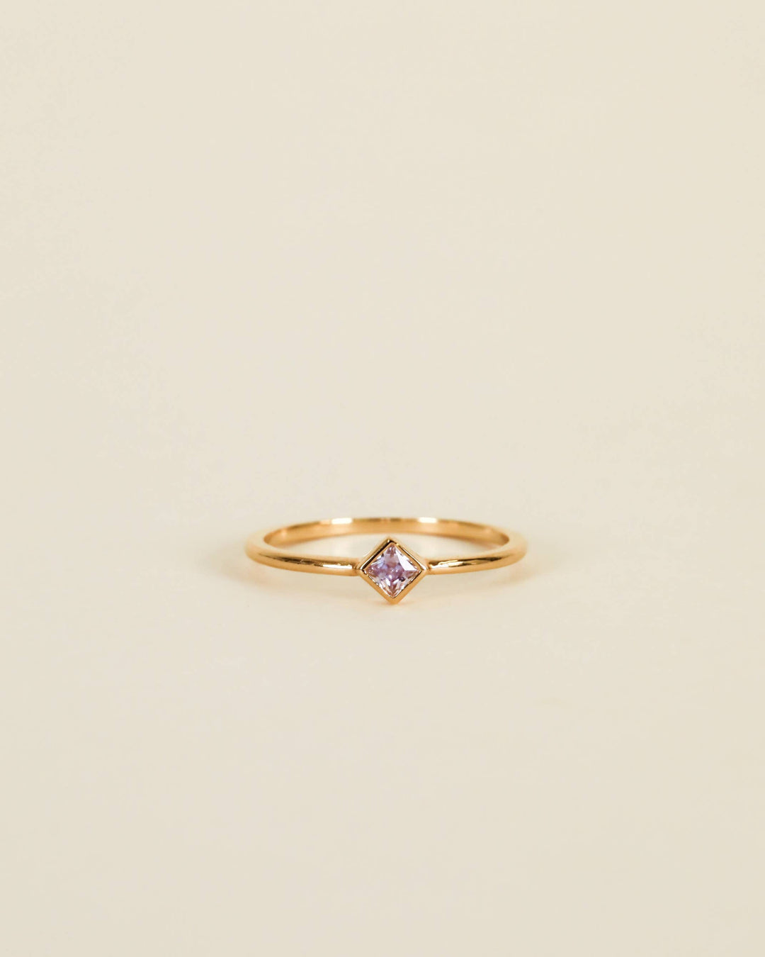 Lavender Stud Gold Ring