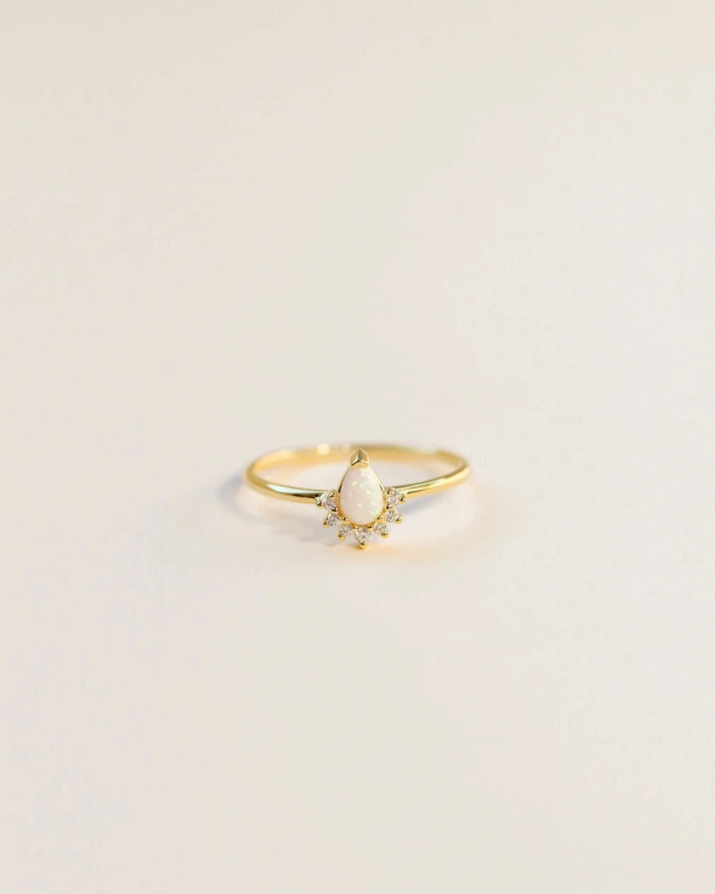 Opal Burst CZ Ring