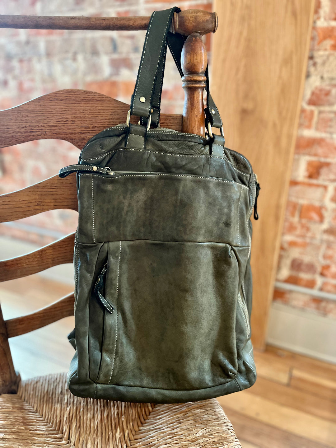 Italian Washed Leather Backpack