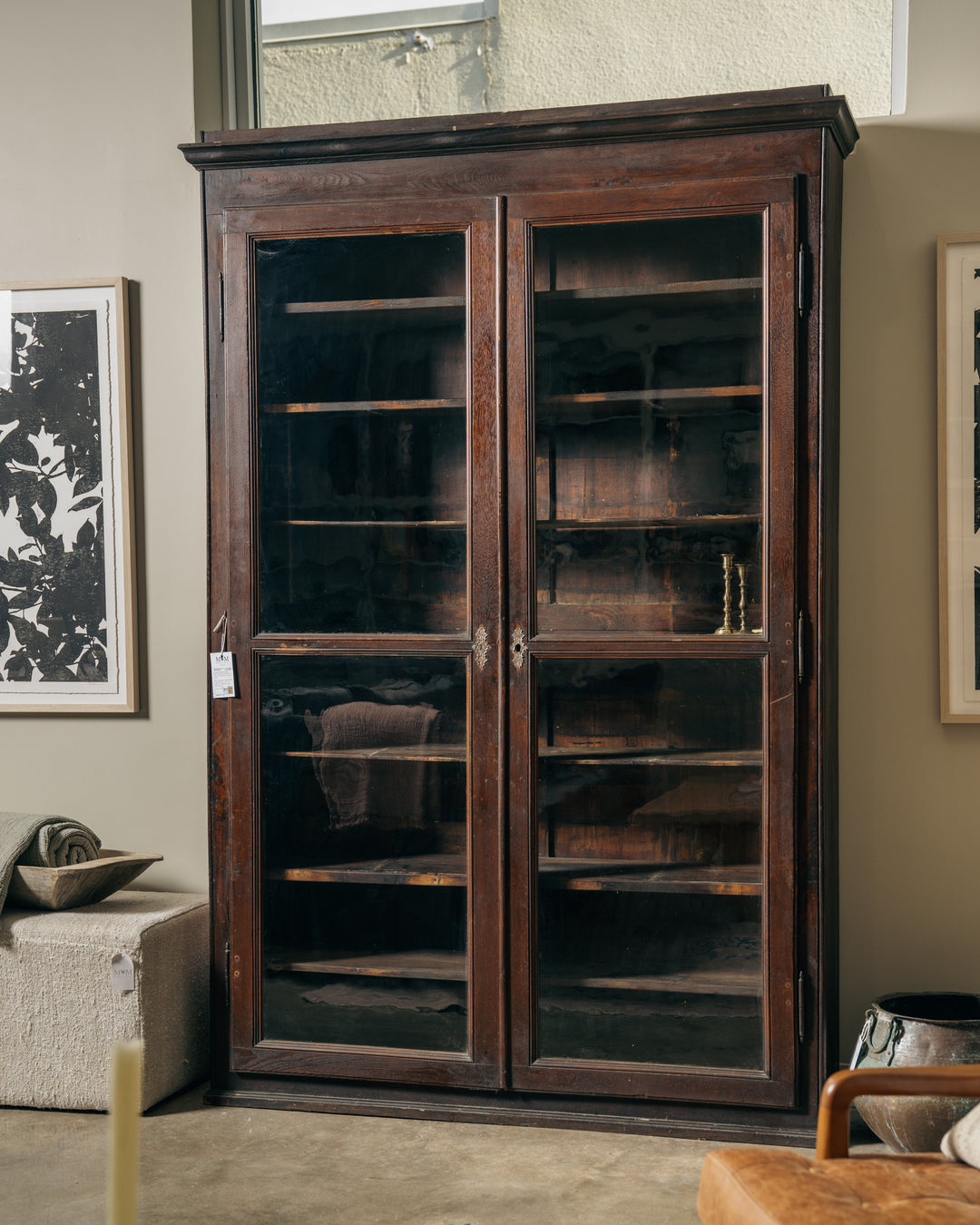 19th Century Chestnut Bookcase, Toscana