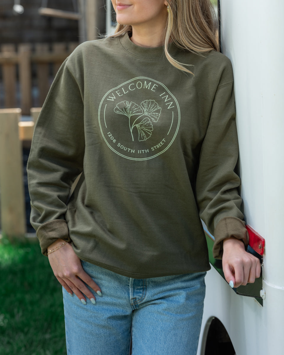 Welcome Inn Sweatshirt - Army Green