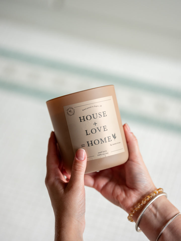 Blush House + Love = Home Candle