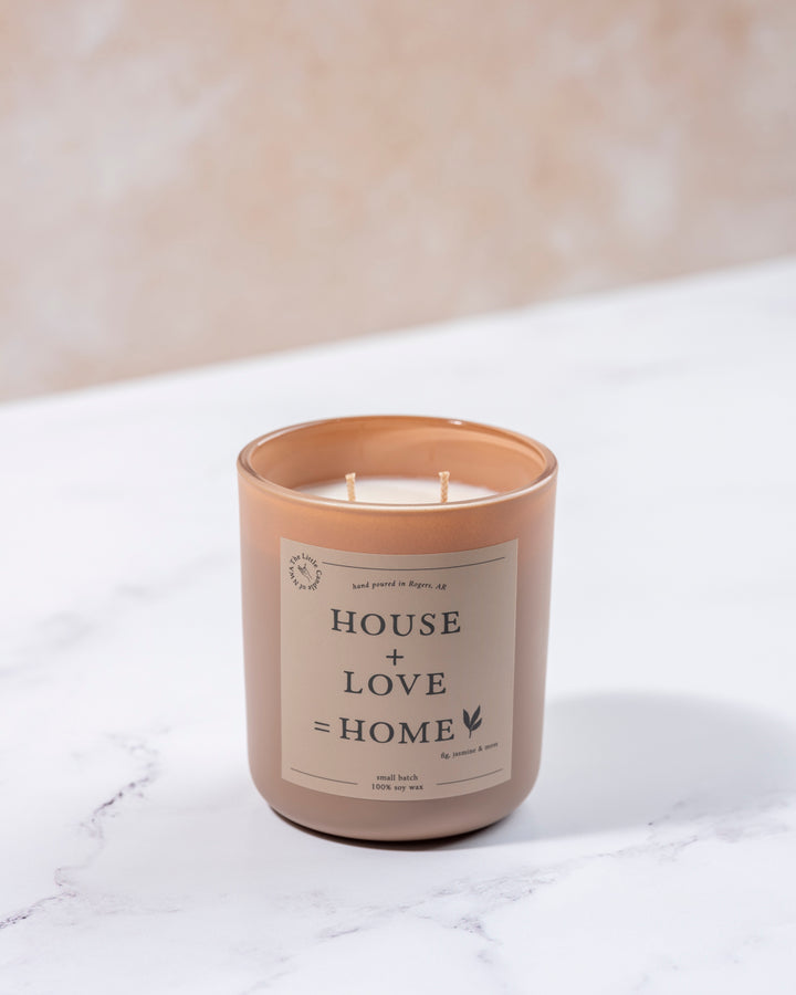 Blush House + Love = Home Candle