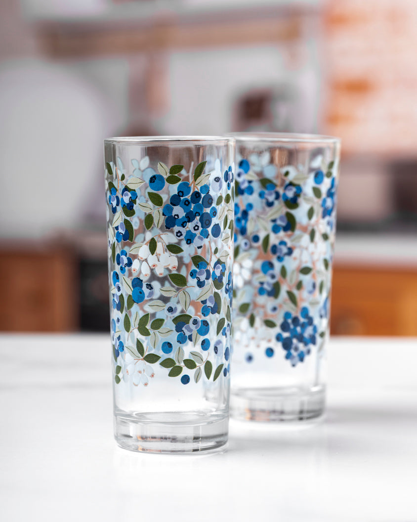Blueberry Field Tall Juice Glass