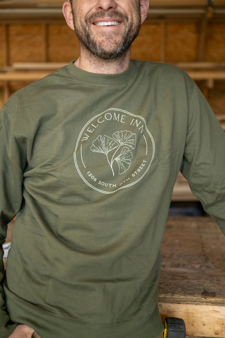 Welcome Inn Sweatshirt - Army Green