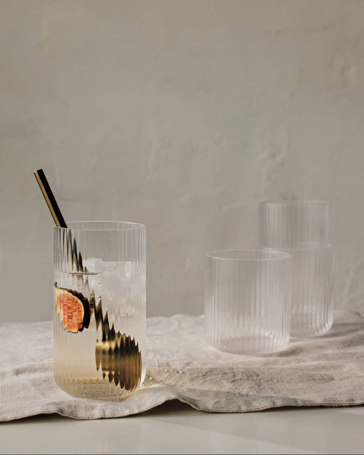 Clear Fluted Glass Tumbler