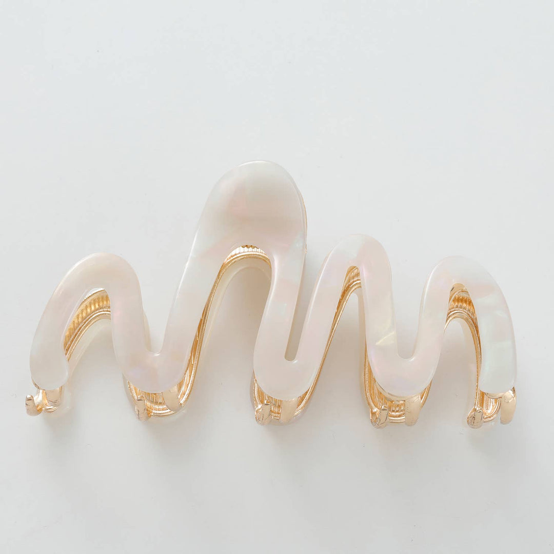 Willow Rosé Metal Squiggle Claw Clip - Large