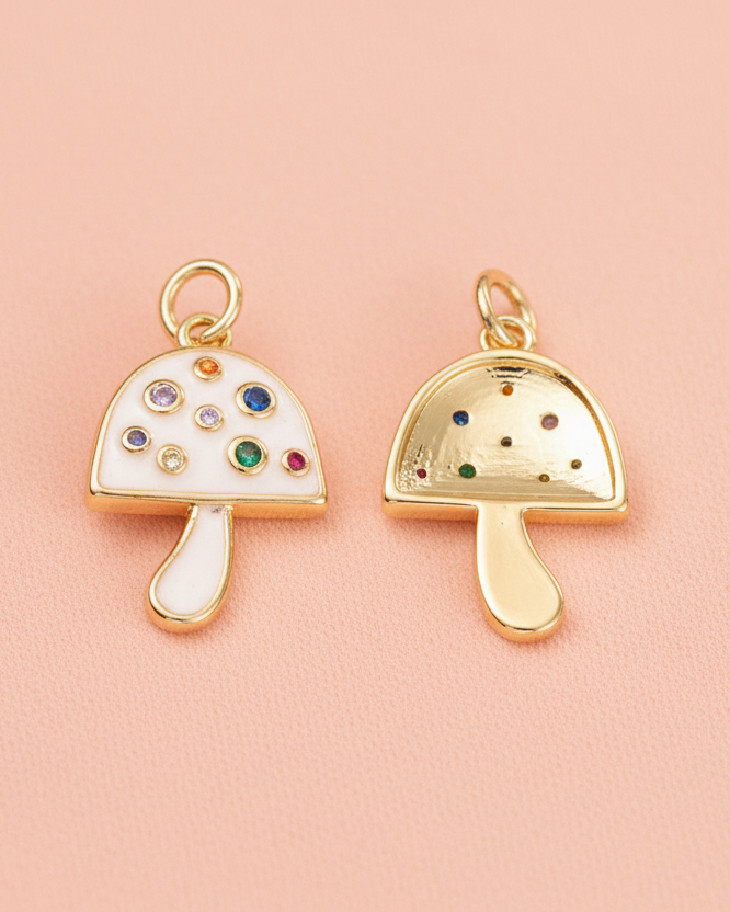 Pearlescent Mushroom Charm