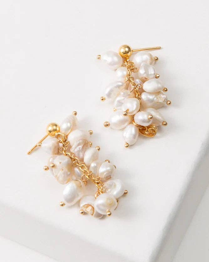 Pearl Cluster Earrings