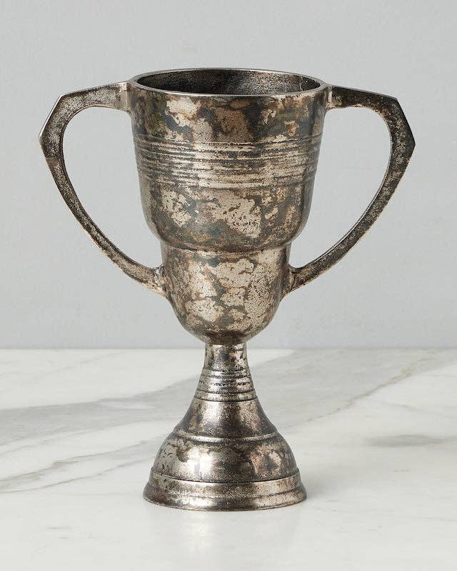Large Distressed Silver Trophy Cup