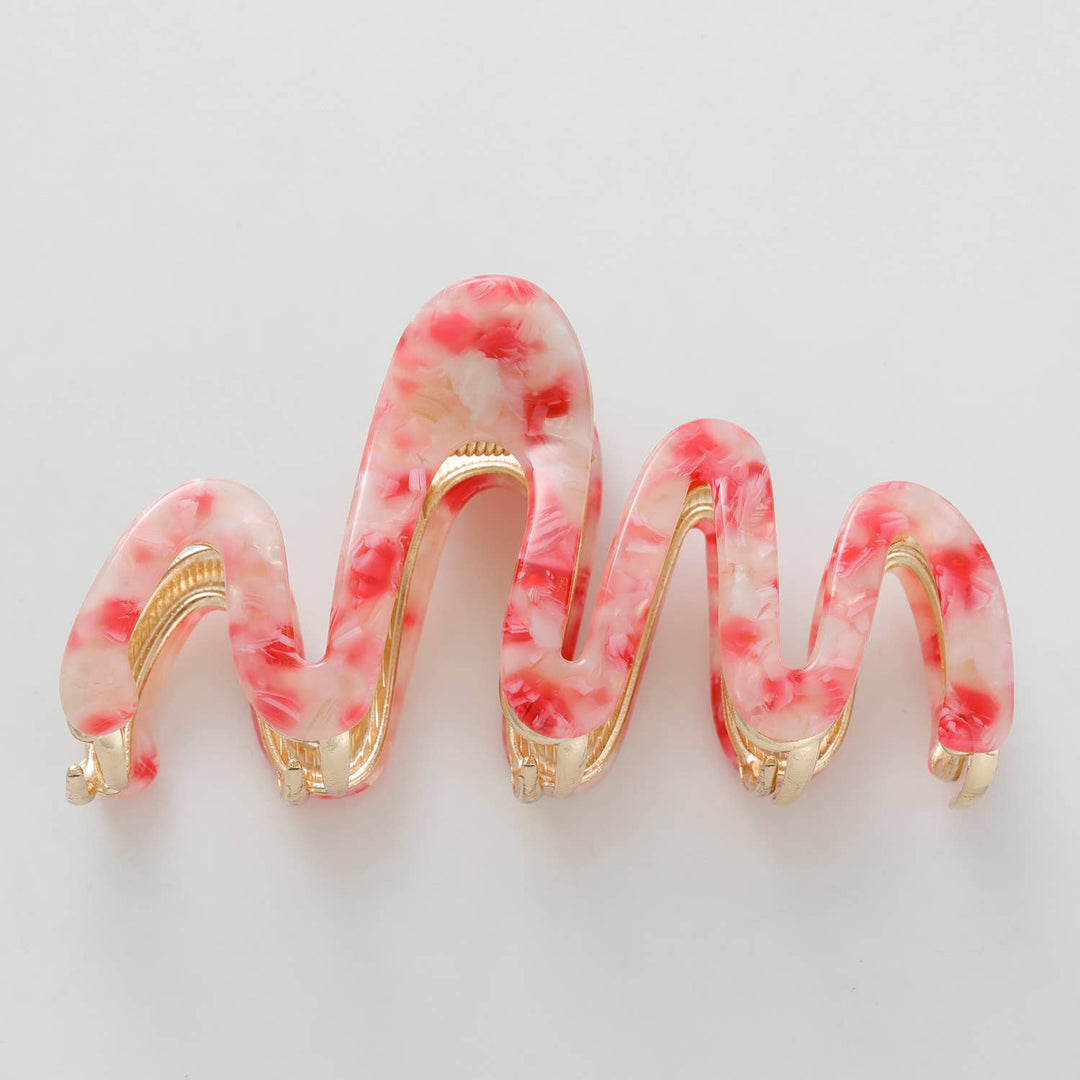 Willow Rosé Metal Squiggle Claw Clip - Large