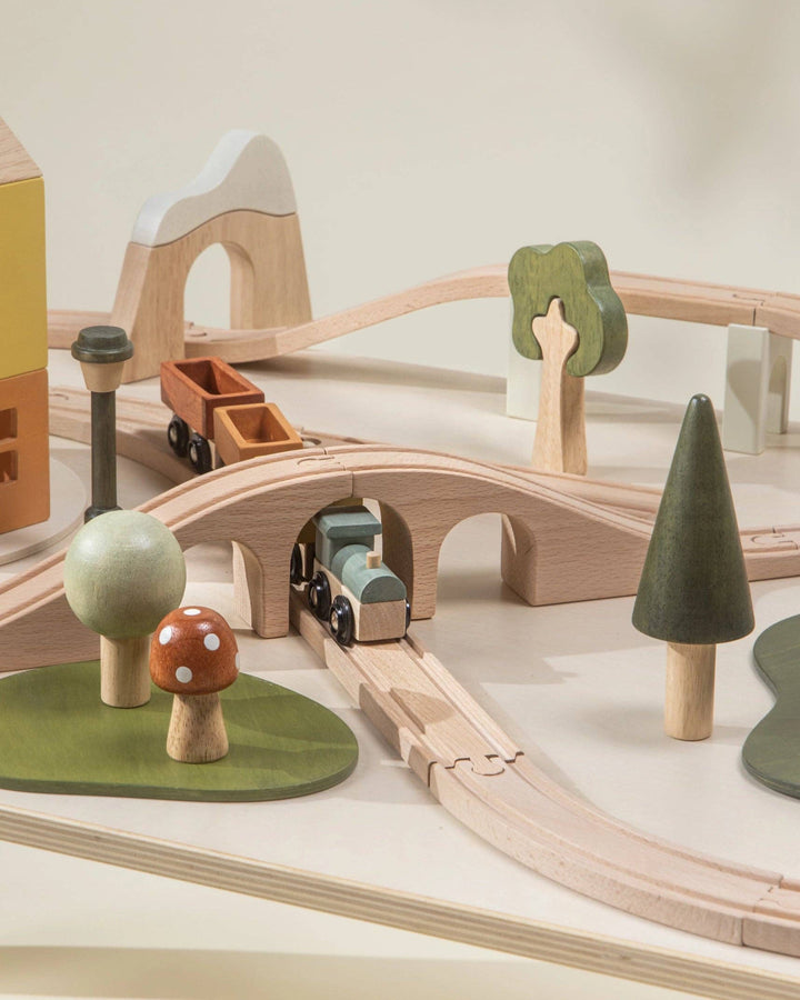 Wooden Train & Table Playset
