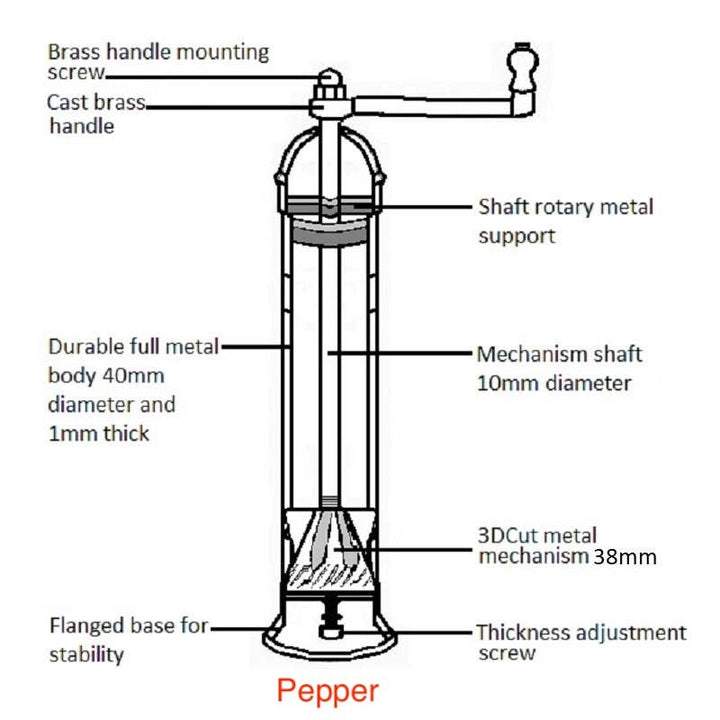 Brass Mill - 8" Pepper Grinder