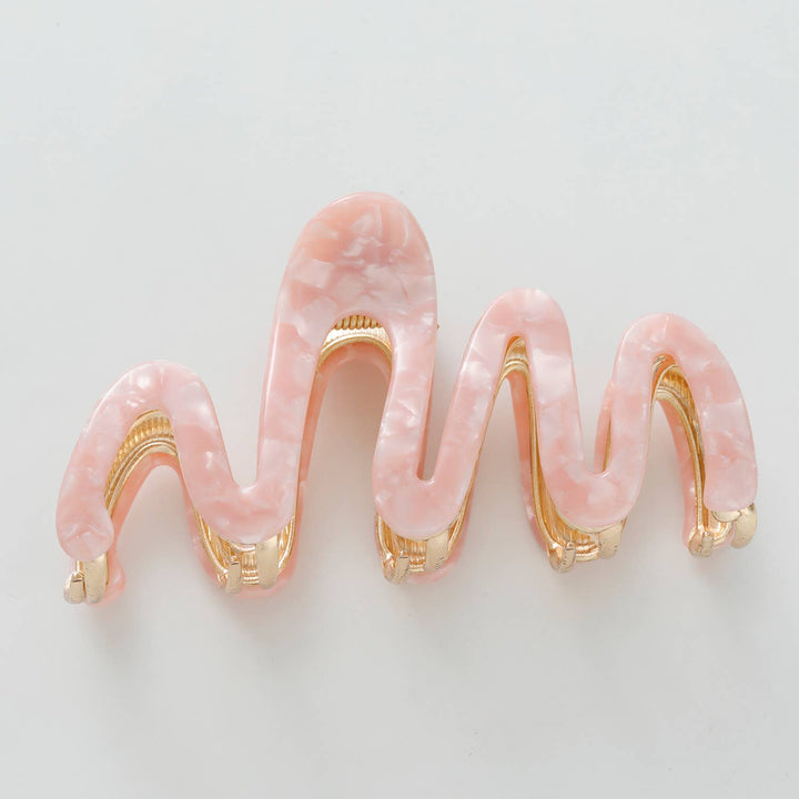 Willow Rosé Metal Squiggle Claw Clip - Large