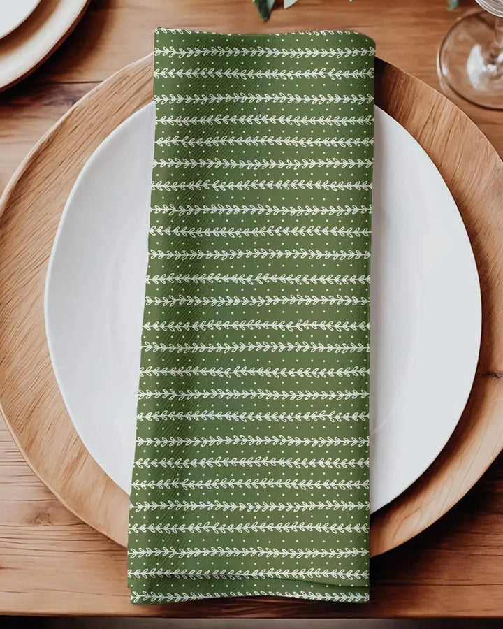Green Christmas Cloth Napkins
