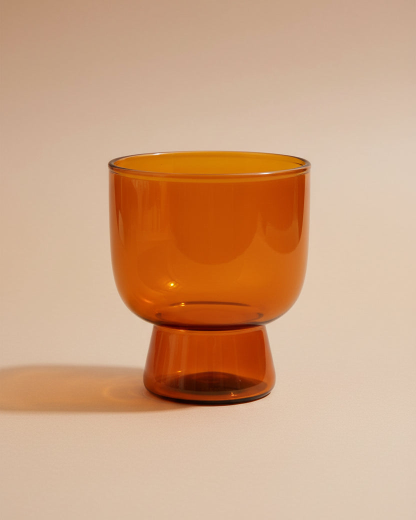 Amber Pedestal Glass
