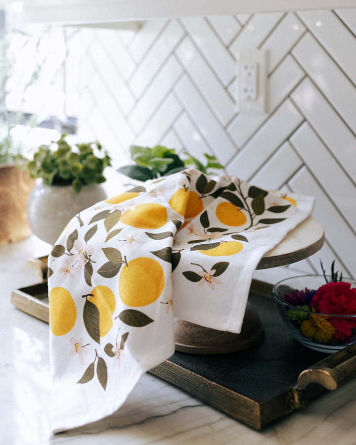 Orange Orchard Tea Towel
