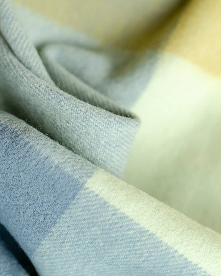 Lime Grid Lambswool Kids Scarf