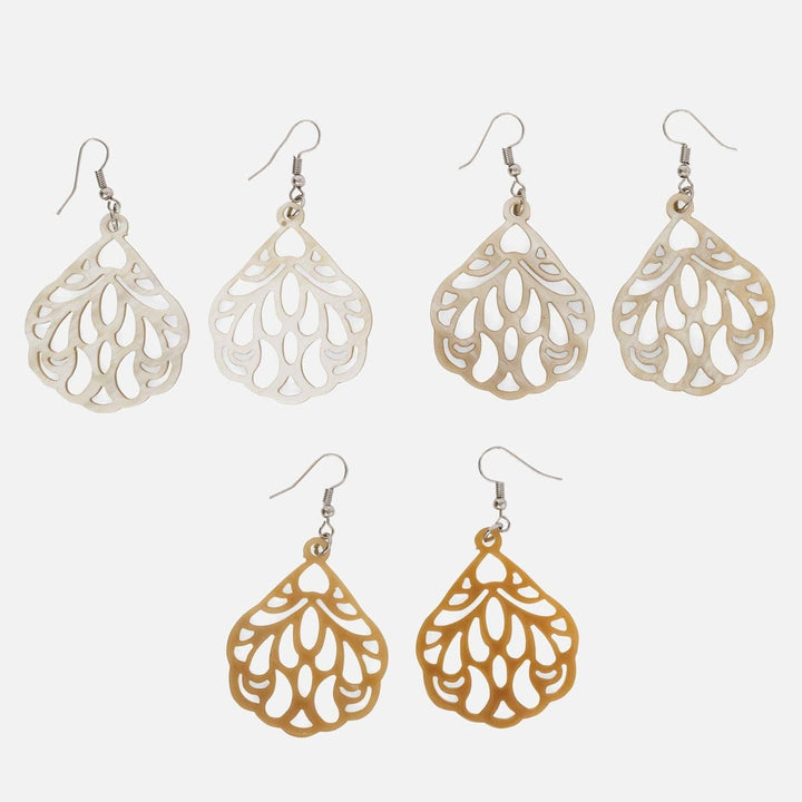 Carved Horn Calypso Earrings