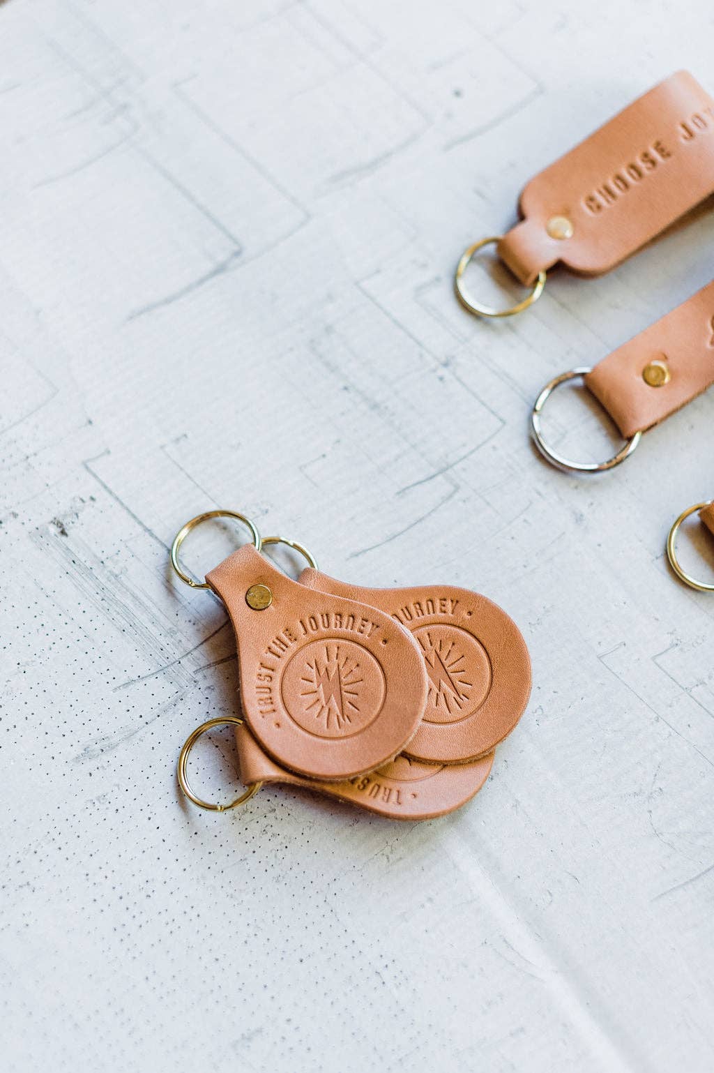 Trust The Journey | Leather Key Key Fob