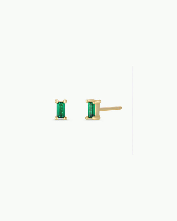 Emerald Baguette Earrings