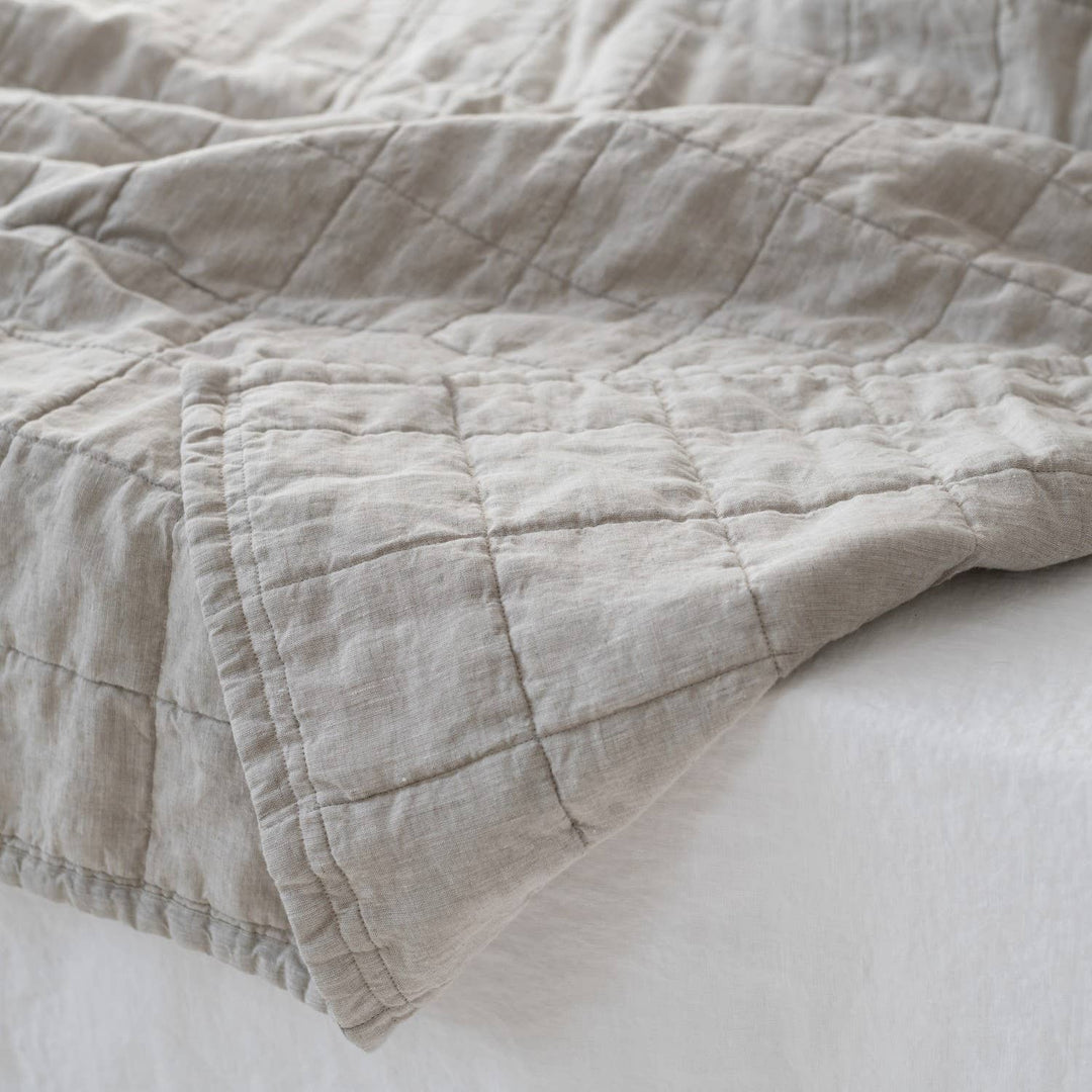 Melange Linen Quilted Blanket