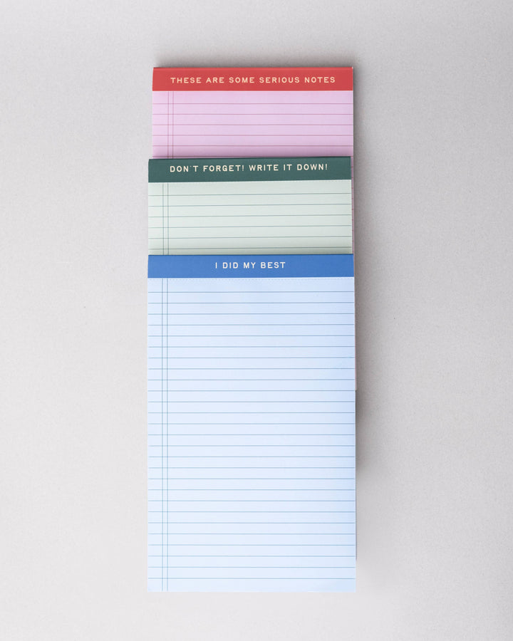 Mini Legal Pad Set, Serious Notes