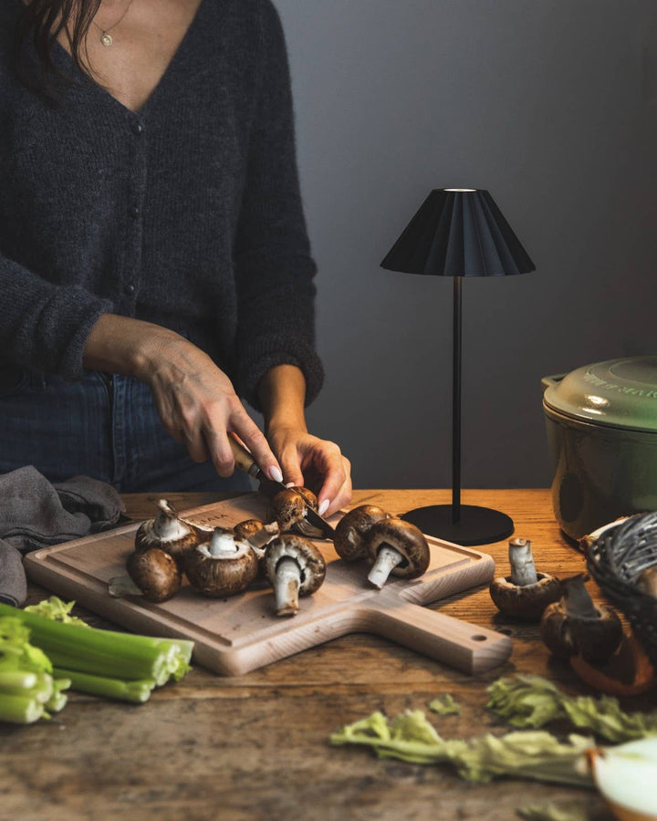 Ruffled Shade Cordless French Bistro Lamp