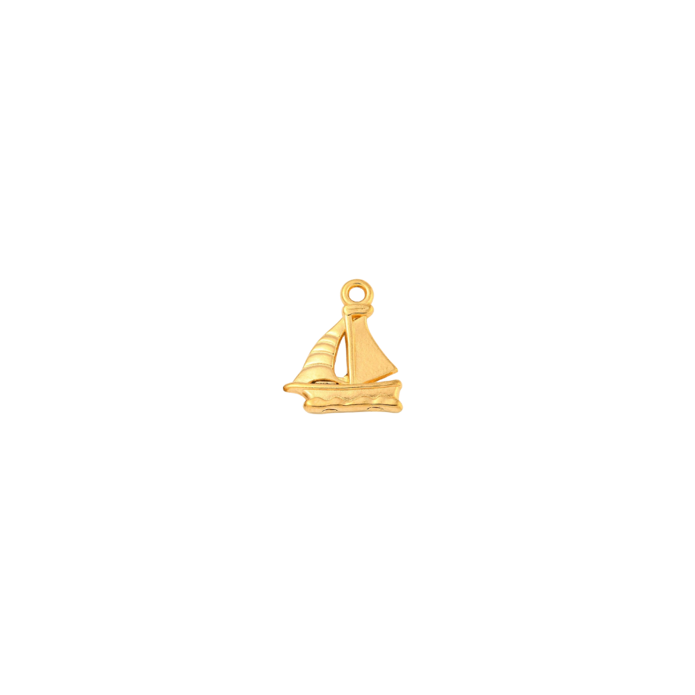Gold Nautical Sailboat Charm - Waterproof Stainless Steel