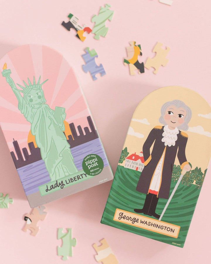 George Washington Lady Liberty - 100 Pc Double-Sided Puzzle