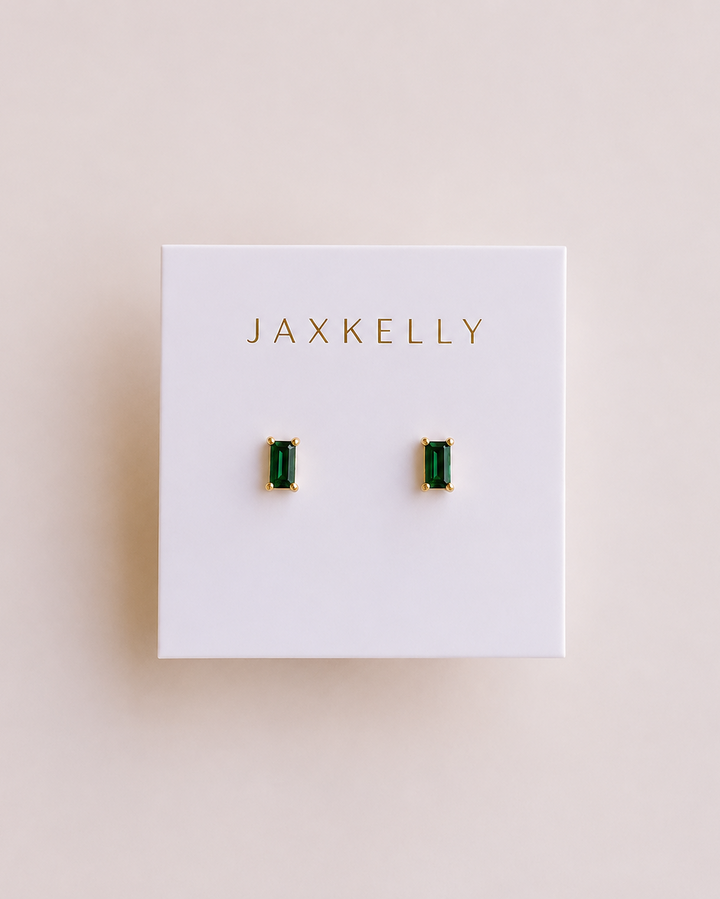 Emerald Baguette Earrings