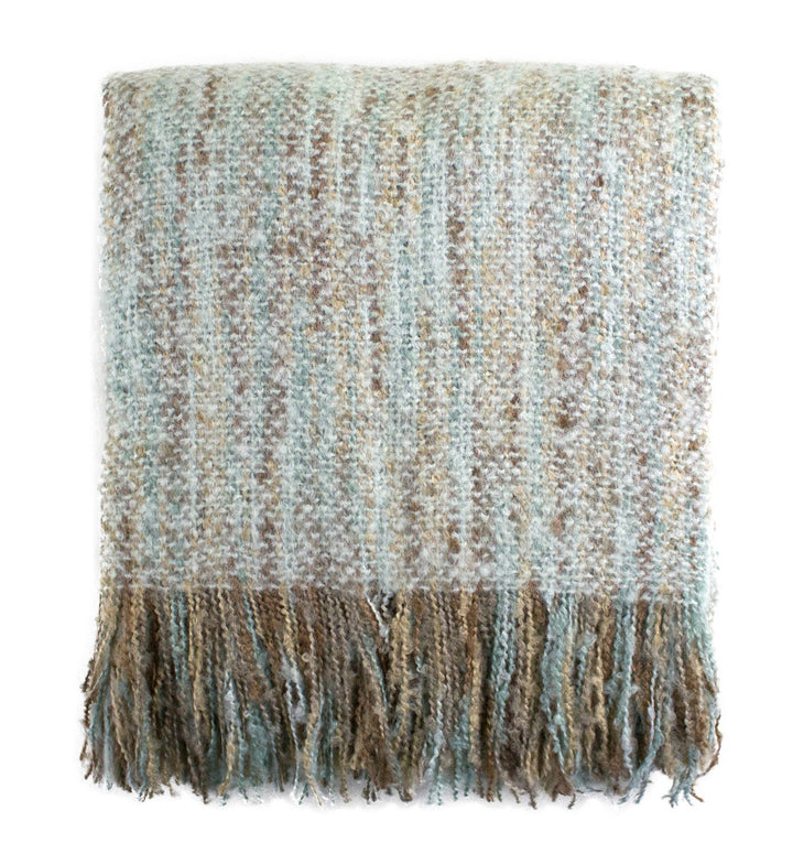Aqua Faux Mohair Shabby 50"x60" Throw Blanket