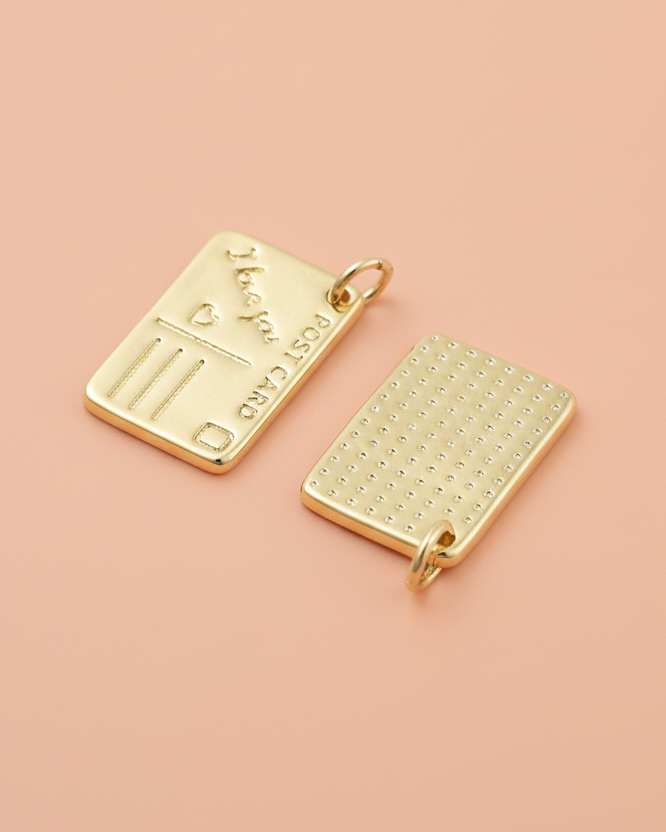 Gold Postcard Charm