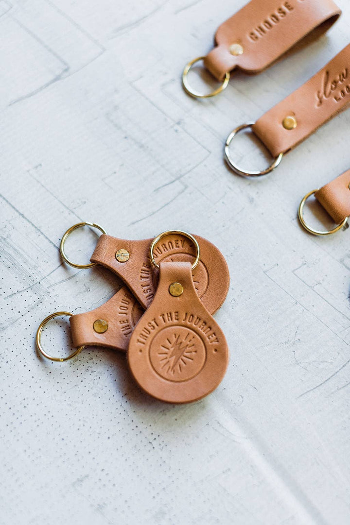 Trust The Journey | Leather Key Key Fob
