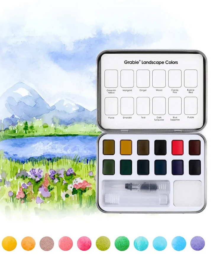 Landscape-Themed Watercolor Coloring Club Box