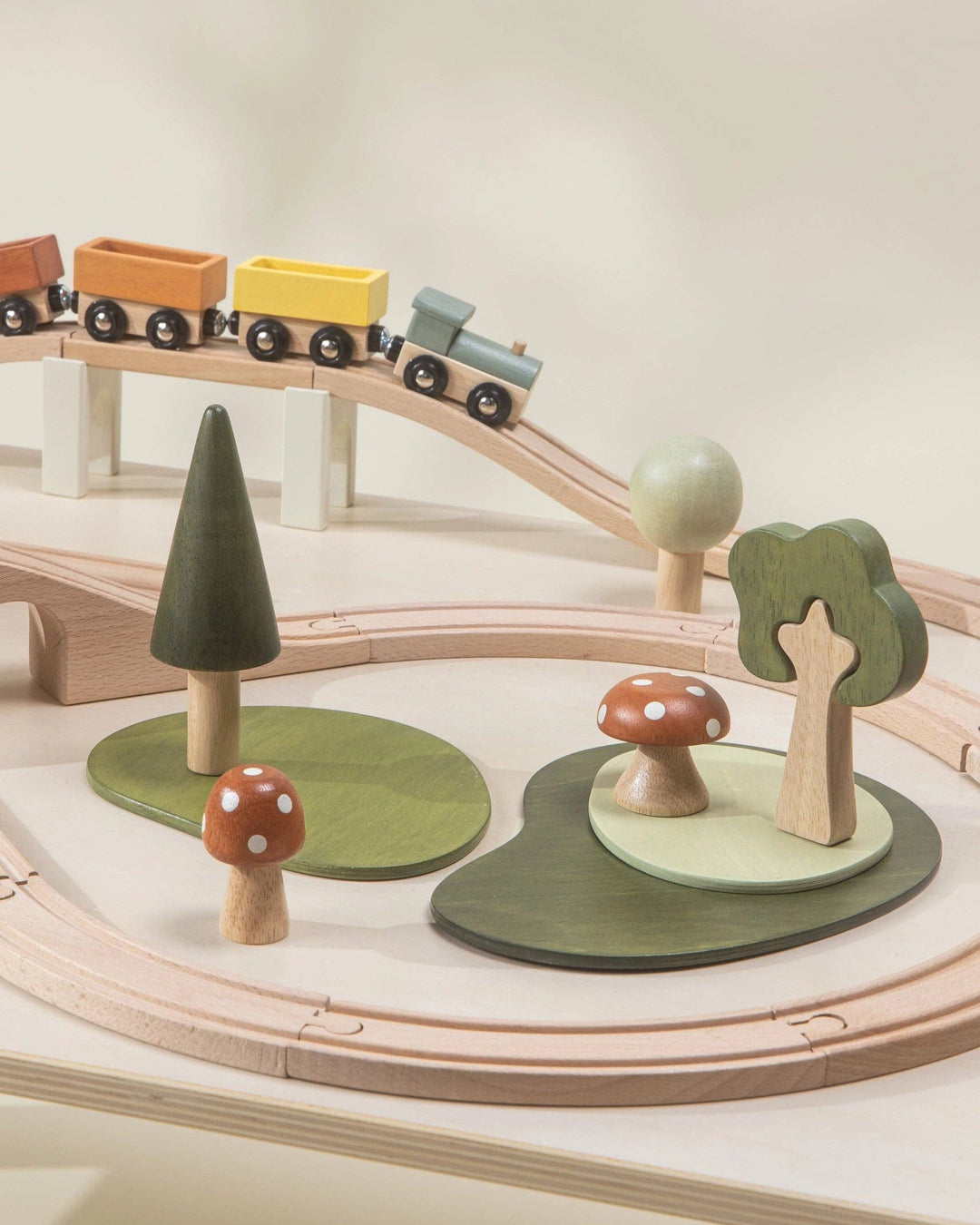 Wooden Train & Table Playset