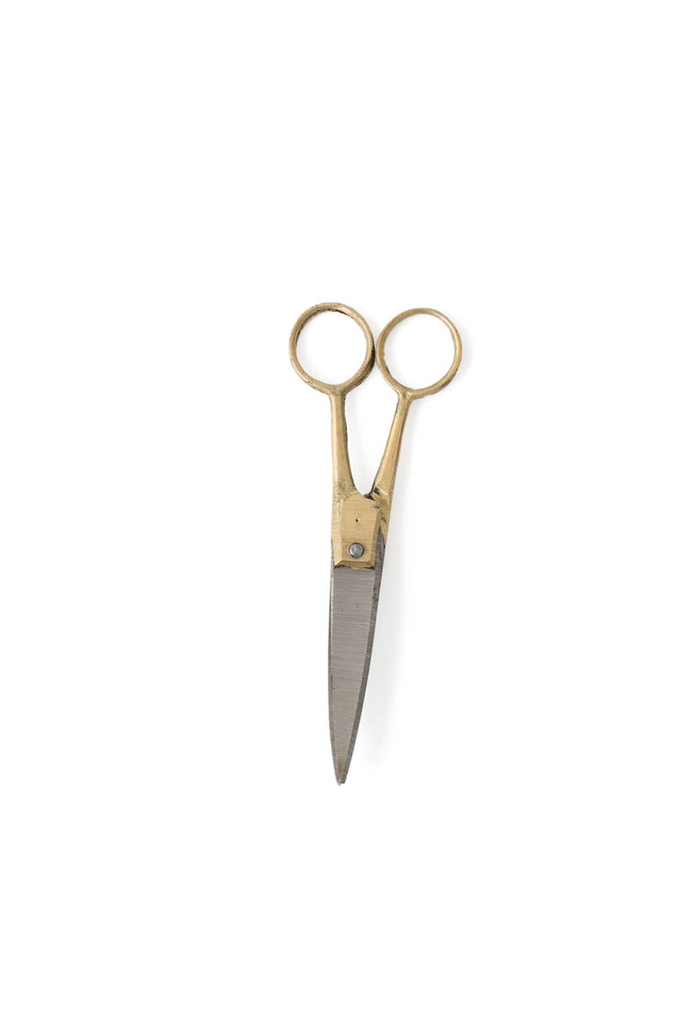 Gold-handled scissors on a white background