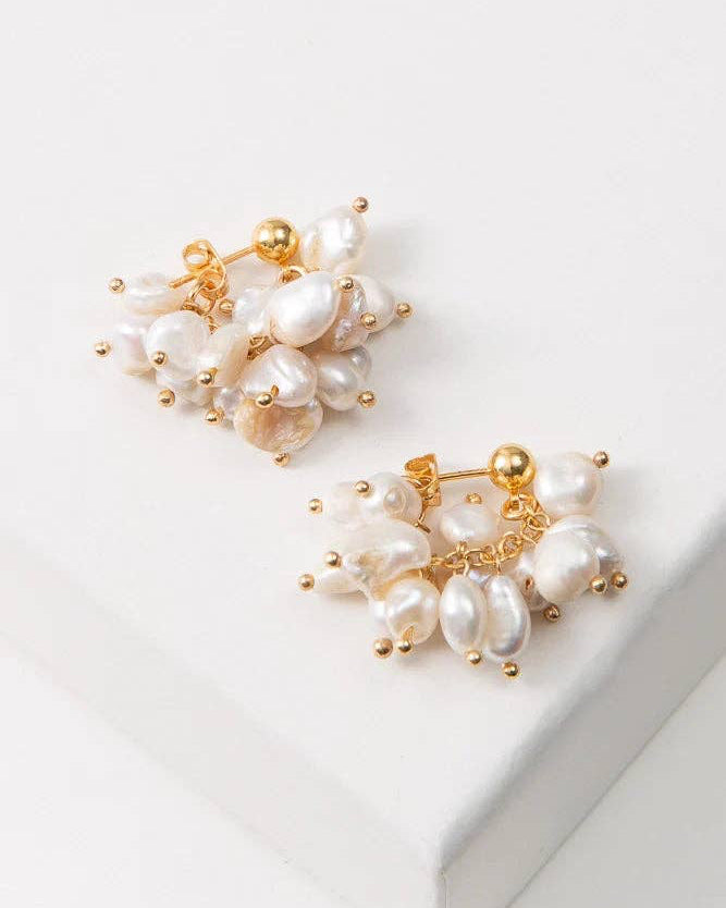 Pearl Cluster Earrings