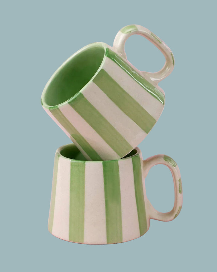 Green Stripe Coffee Cup