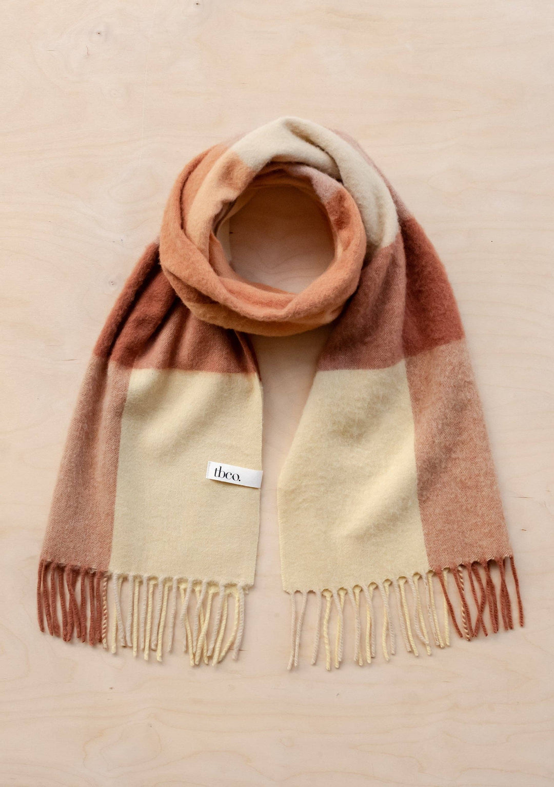 Buttermilk Block Lambswool Oversized Scarf