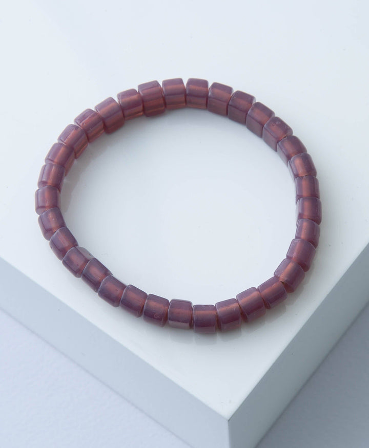 Opaque Glass Bracelet, Plum