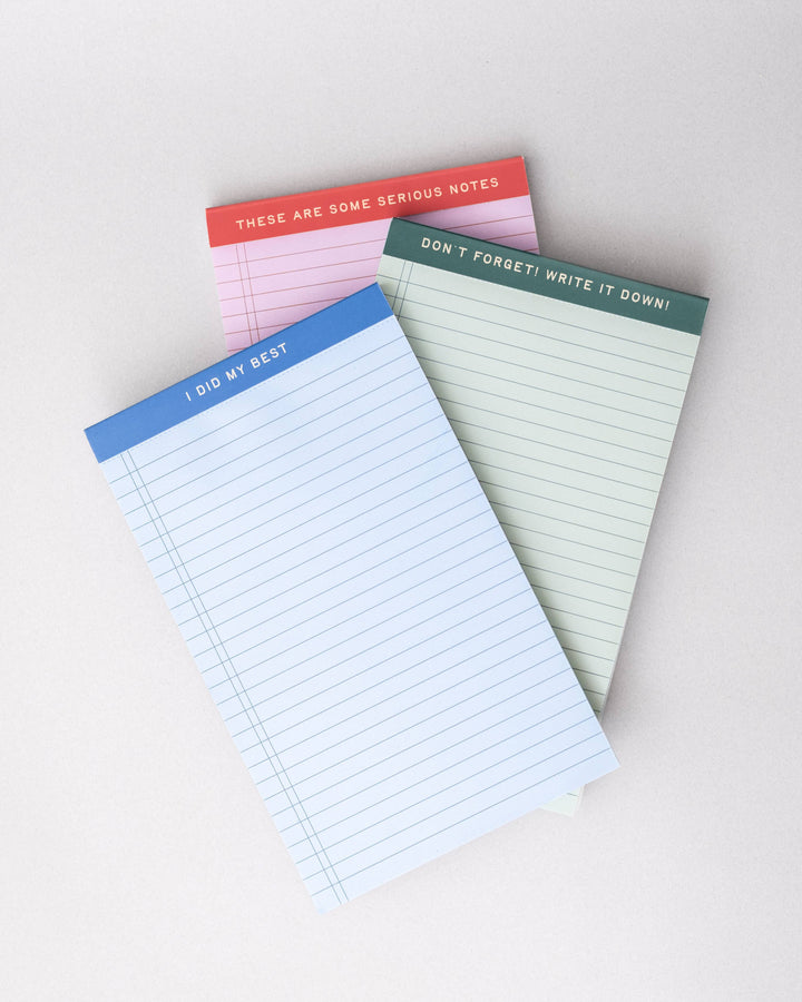 Mini Legal Pad Set, Serious Notes