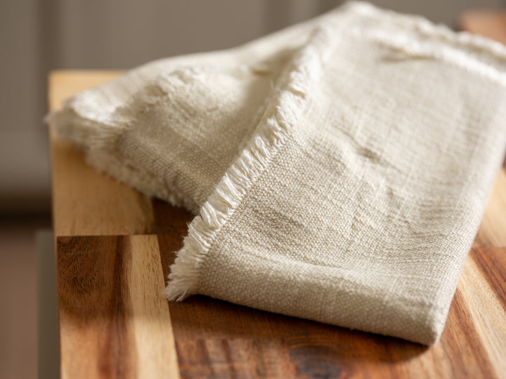 Linen Fringe Napkins Set of 4