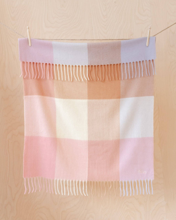 Rose Block Lambswool Baby Blanket