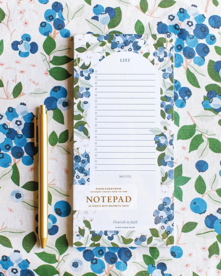 Blueberry Field Market List Notepad