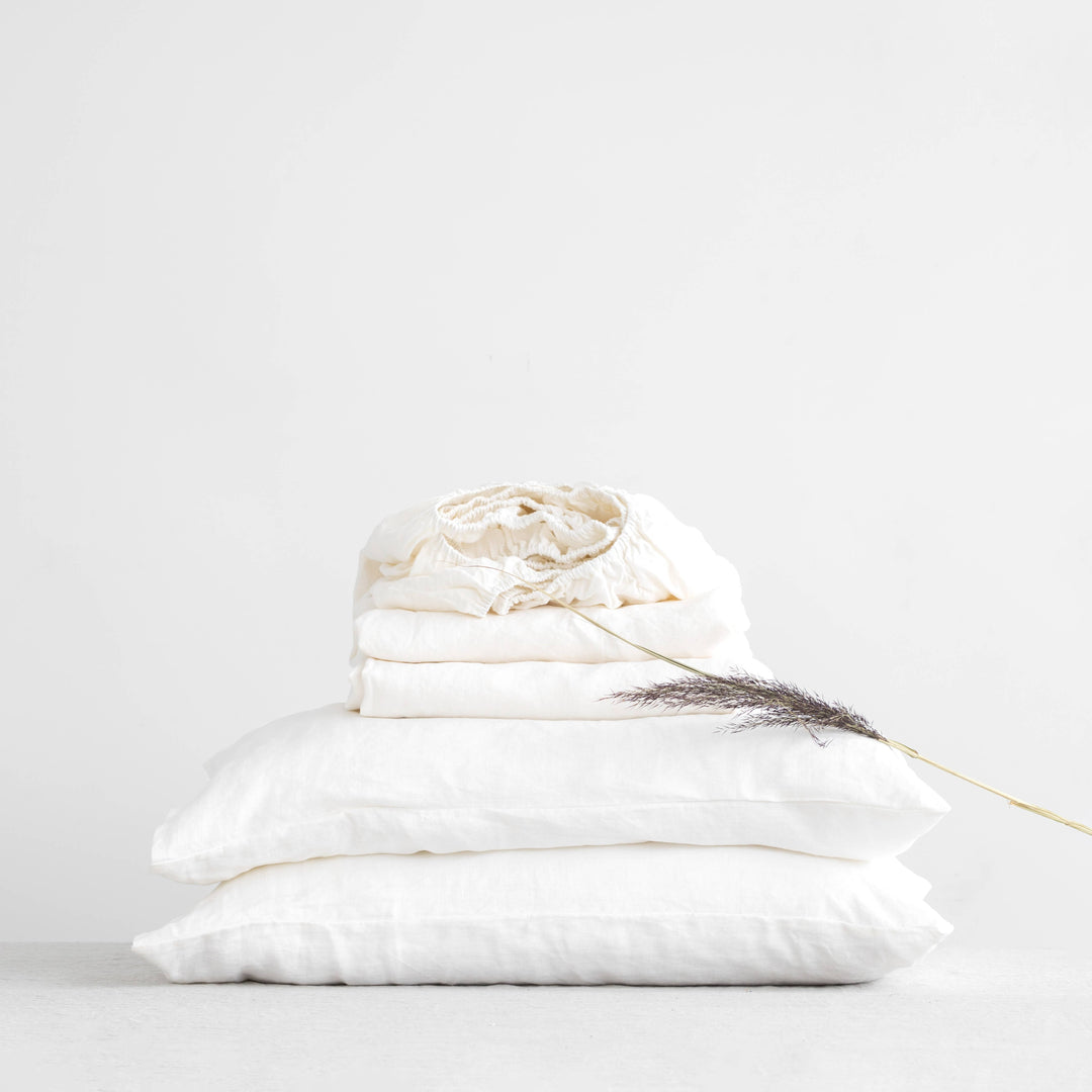 White Linen Sheet Set