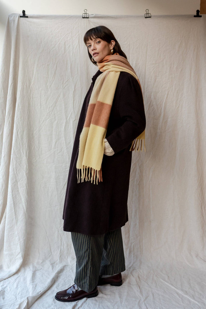 Buttermilk Block Lambswool Oversized Scarf