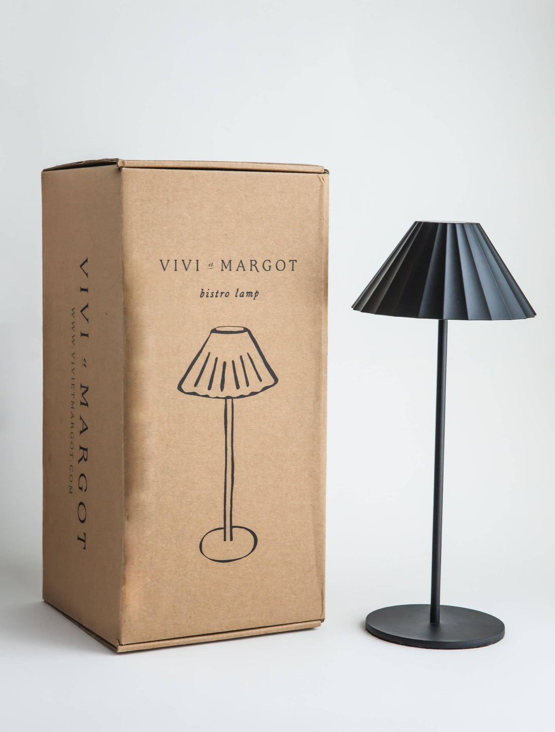 Ruffled Shade Cordless French Bistro Lamp