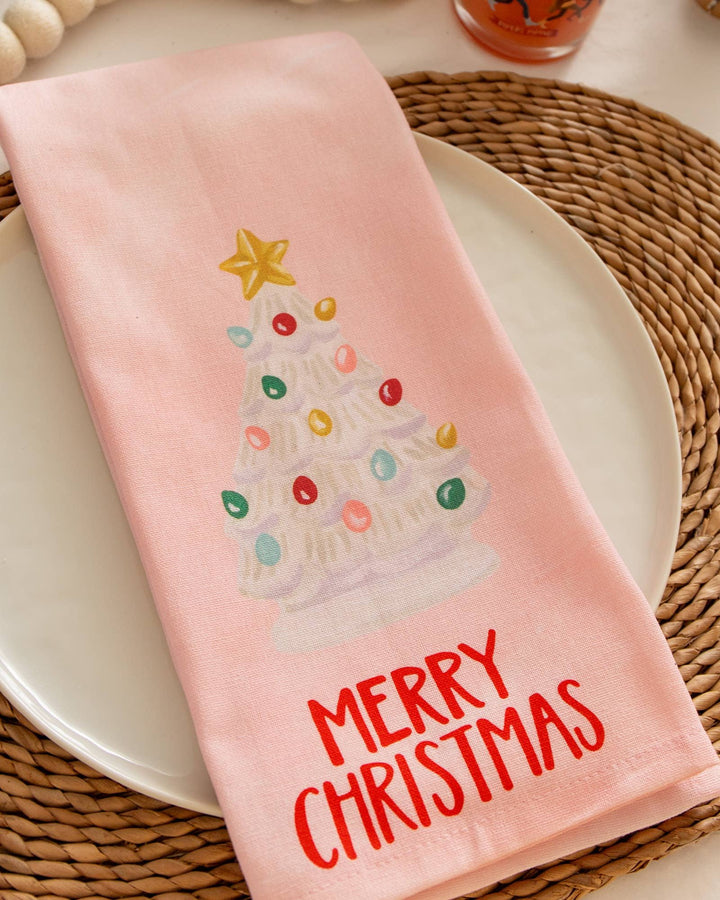 Vintage Christmas Tree Kitchen Towel